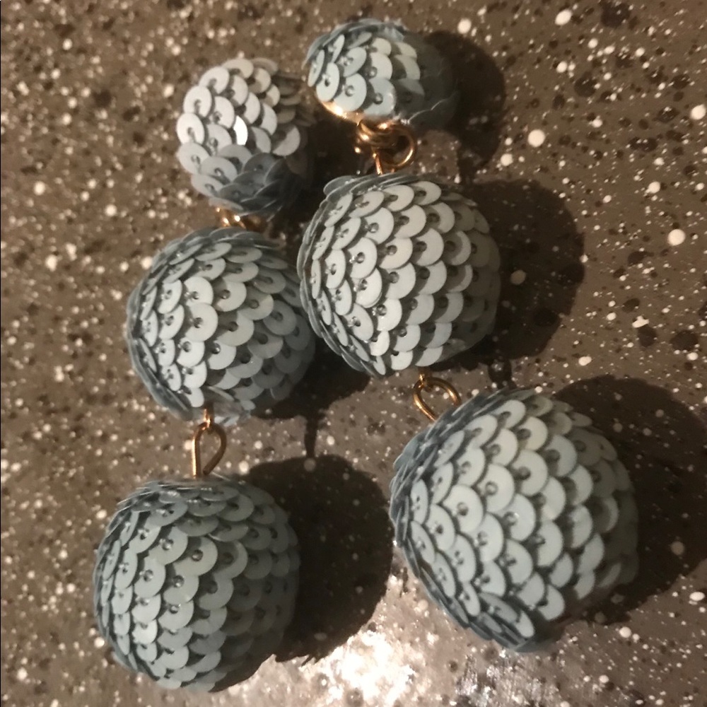 Pale blue balls earrings by Suzanna Dai